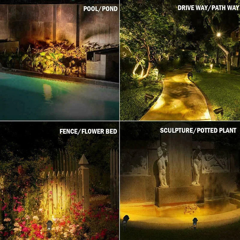LED Lawn Light Lamp RGB Waterproof Spotlight Green Yellow Courtyard Landscape Illuminated Trees Lights Ground Mounted Floodlight