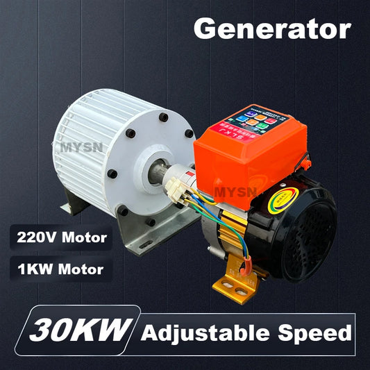 Free Energy 220V 380V Permanent Magnet Generator 20KW 30KW Generator Set 50Hz 60Hz Alternator With Variable Speed Electric Motor