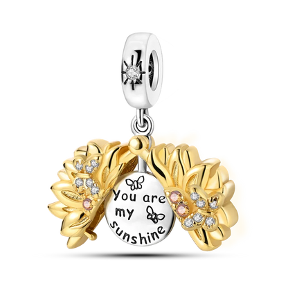 925 Sterling Silver Fashion Bee Honey Jar Sunflower Autumn Series