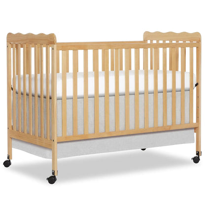 White 3-in-1 Convertible Baby Crib with 4 Height Adjustments, Toddler Bed Conversion & Locking Wheels