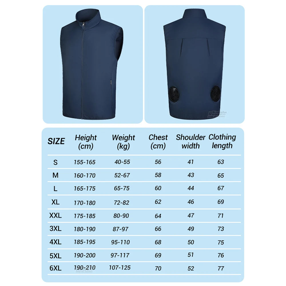 2026 Cool Vest Wearable Cooling Fan Vest Air-conditioned Clothes Cooling 13 Hours for High Temperature Work Fishing Vest Hiking