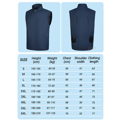 2026 Cool Vest Wearable Cooling Fan Vest Air-conditioned Clothes Cooling 13 Hours for High Temperature Work Fishing Vest Hiking