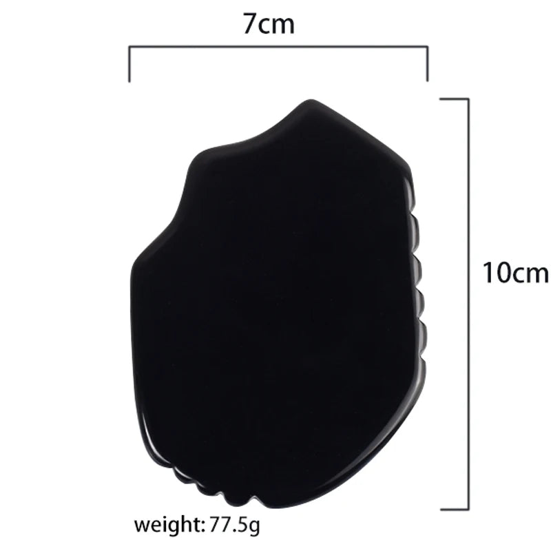 Wholesale Various Shape Black Obsidian Face Gua Sha Tool Sawtooth SPA Massager Acupuncture Facial Beauty Product For Health Care