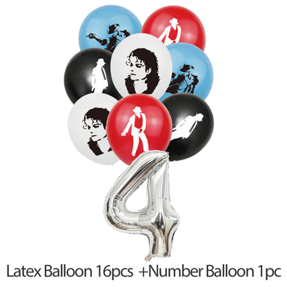 Michael Jacksons Birthday Party Decorations Fans Party Supplies Cake Topper Balloons Background Photo Studio Photography Props