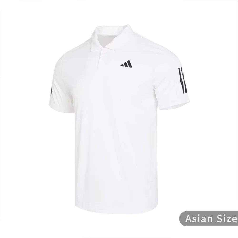 Adidas 3-Stripes Logo Half-Button Lapel Quick-Drying Short-Sleeved Polo Shirt Men's White Is2295