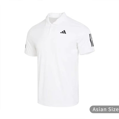 Adidas 3-Stripes Logo Half-Button Lapel Quick-Drying Short-Sleeved Polo Shirt Men's White Is2295