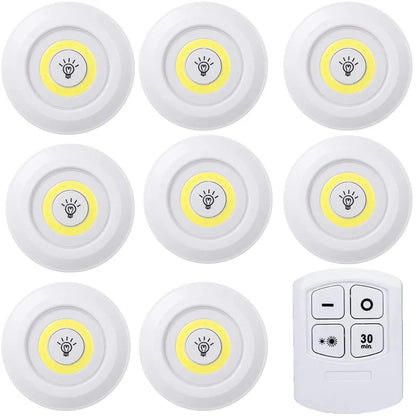 Dimmable LED Under Cabinet Light with Remote Control Battery Operated LED Closets Lights Wardrobe Bathroom Lighting Night Light