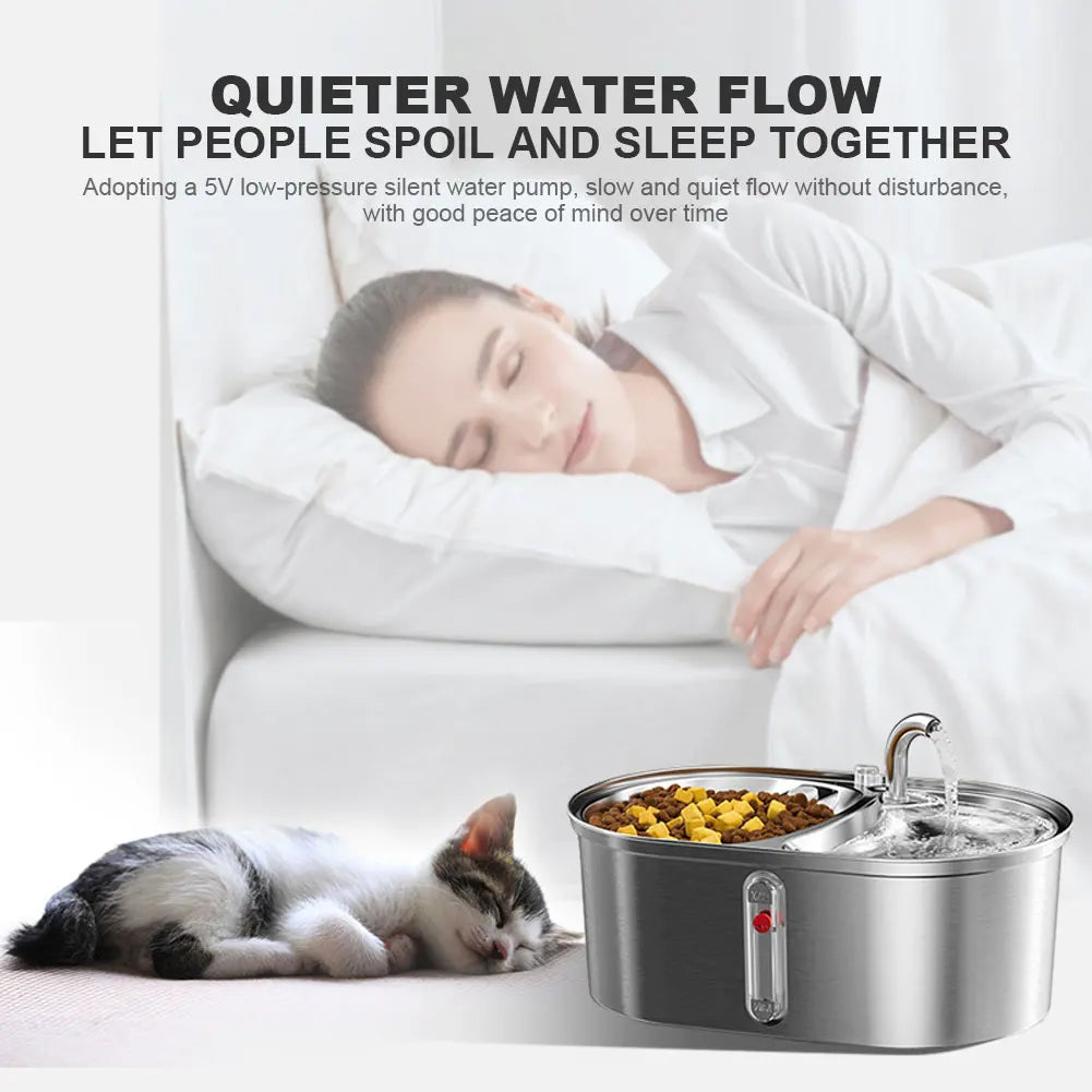 Stainless Steel Automatic Pet Water Dispenser Replacement  3L Pet Fountains Ultra Quiet for Dogs Cats Multiple Pet