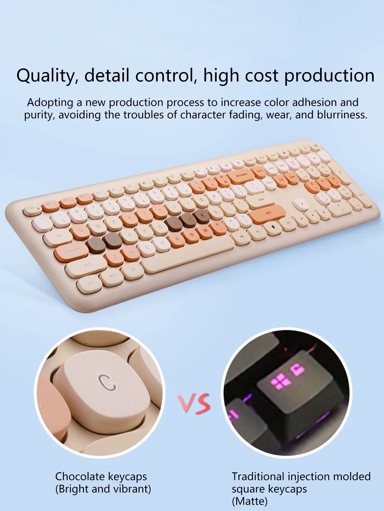 110-key color wireless keyboard and mouse set, with noise-reducing silent keys, suitable for laptops and desktop computers