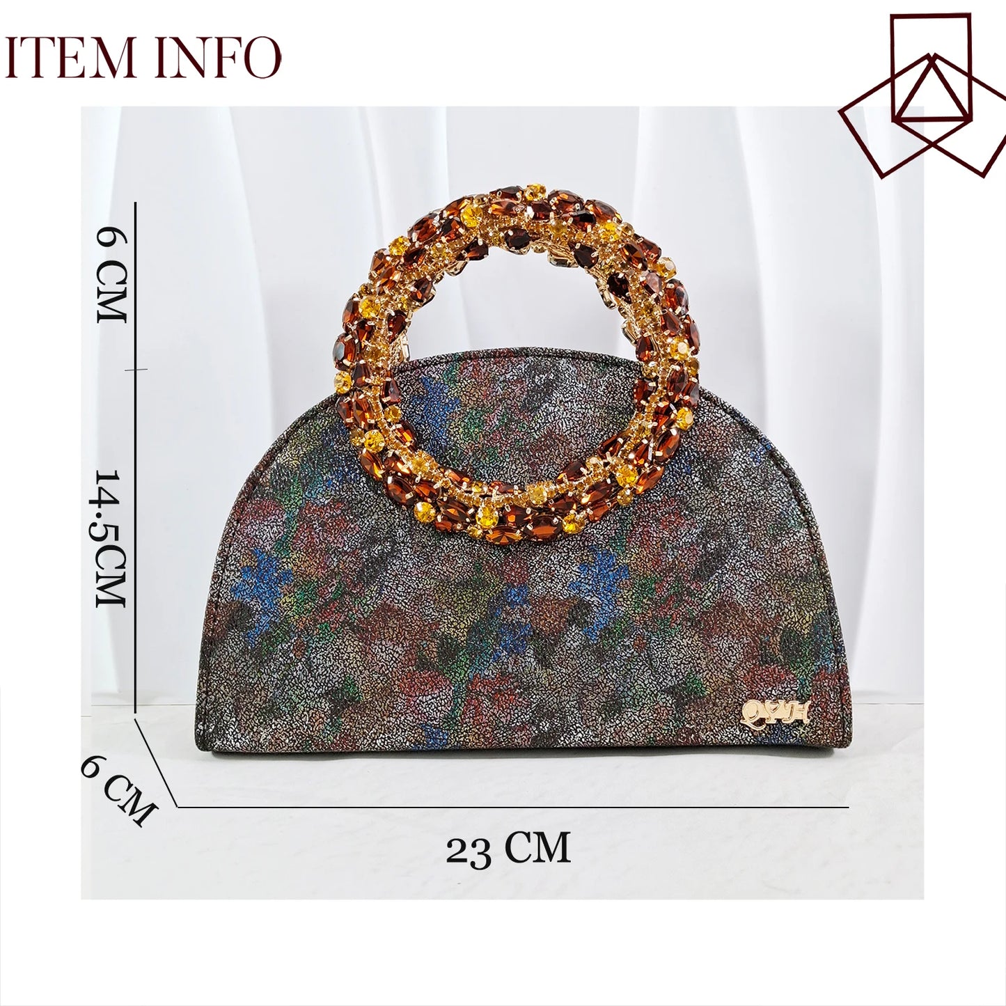 Multicolor Glitter Rhinestone Ring Handle Evening Clutch And Women High Heels Shoes Set Wedding Party Matching Bag