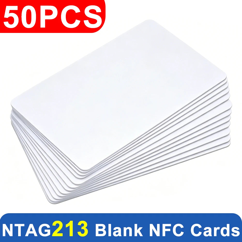 2-50PCS NFC216 NFC215 NFC213 Ntag 213 Chip TAG ISO14443A RFID PVC White Cards For all NFC Android IOS Phone Blank PVC Keycard