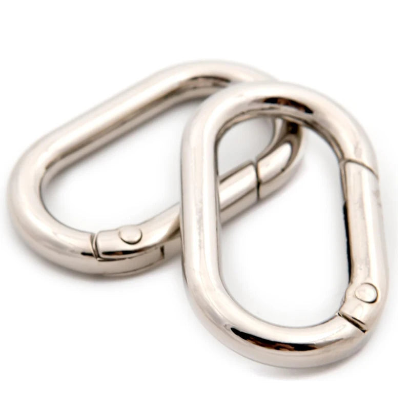 5pcs Metal Oval O Ring Spring Clasp Openable Round Carabiner Keychain Clips Hook Dog Chain DIY Jewelry Buckle