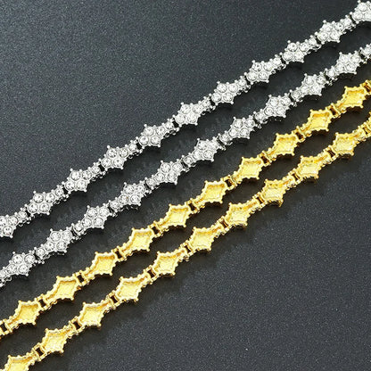 Round Stone Star Cubic Zirconia Bracelet Hip-Hop Jewelry For Men Shiny Elegant Fashion Accessory Classic  Gift For Birthday