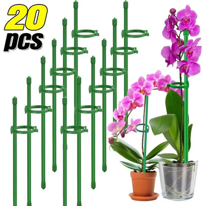 20/5PCS Plant Support Rods Adjustable Plant Stake Orchid Sticks With Clip Flowers Plants Vine Stand Holder Garden Stakes Pole