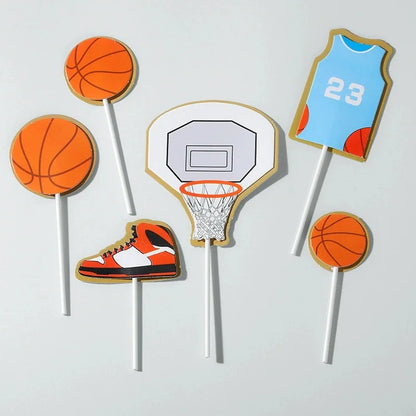 Basketball Cake Toppers Happy Birthday Balls Cake Decorations Basketball Theme Cake Decoration for Boy Sport Party Supplies