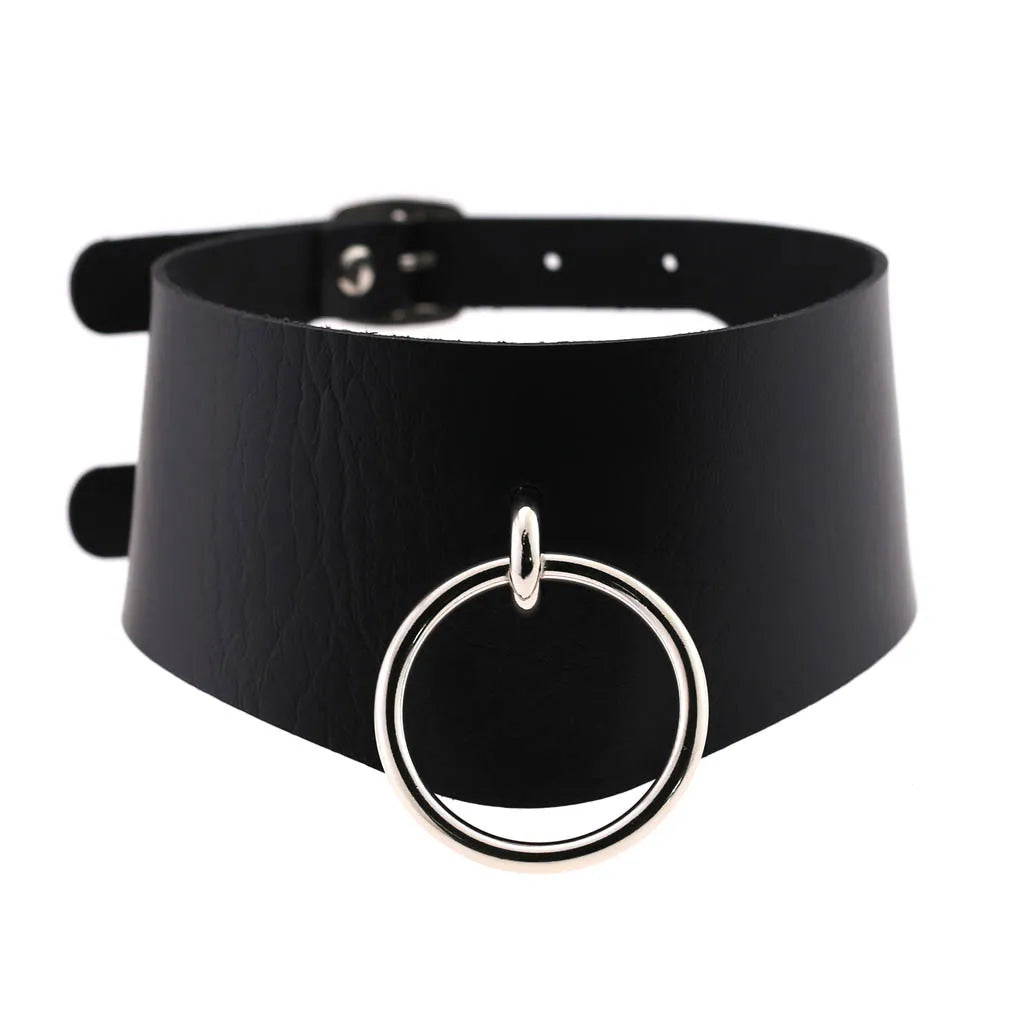 DIEZI Vintage Sweet Cool Hip Hop Rivet Choker Necklace Harajuku Gothic Club Black PU Leather Collar Torques Necklace Jewelry