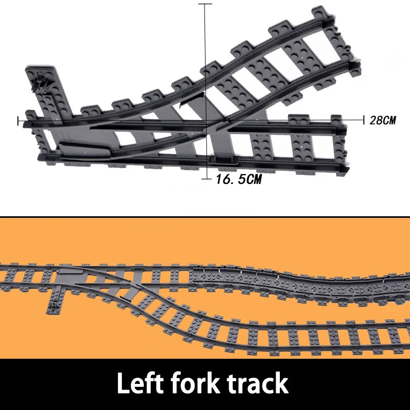 NEW City Trains Flexible Tracks Soft Straight Curved Rails Switch Building Block Creative Models Railways Toys For Kids Gifts