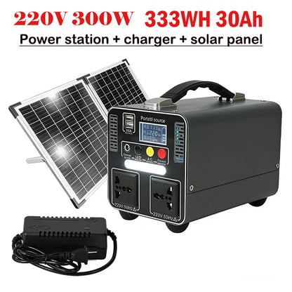 166.5wh/333wh Portable 220v Outdoor Power Bank with Large Capacity for Self-Driving, Camping, and Emergency Backup Power Storage