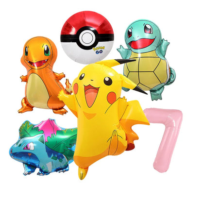 Pikachu Cartoon Balloon Garland Kit Lightning Foil Balloons Kids Birthday Party Supplies