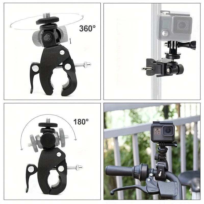 Bicycle Handlebar Mount Bike Holder for GoPro Hero 13 12 11 10 9 8 7 6 5 SJCAM AKASO Insta360 DJI Osmo Action Camera Accessories