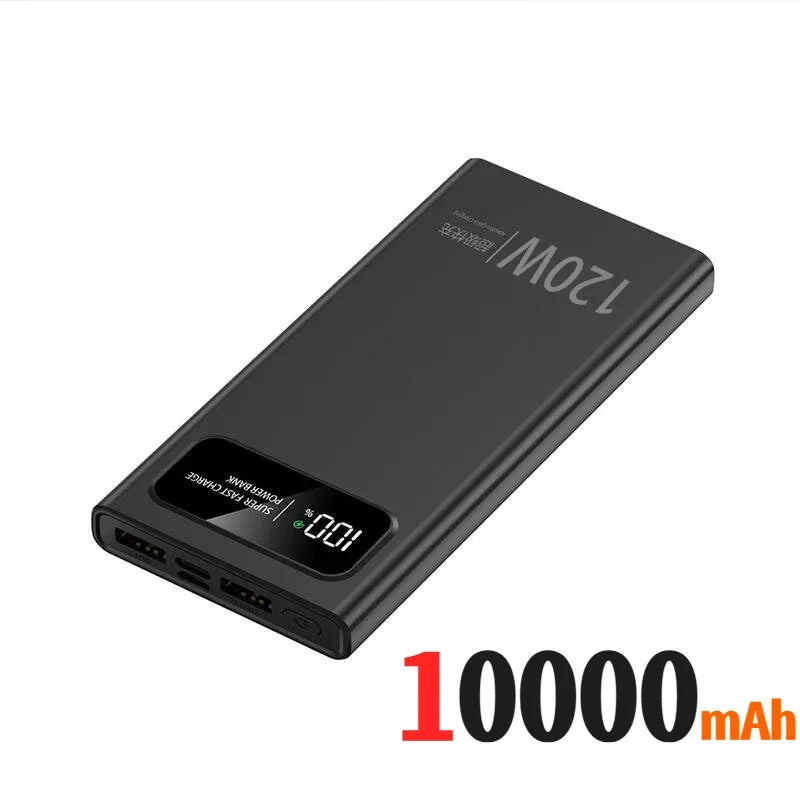 Lenovo 500000mAh Power Bank 120W High Capacity Digital Display Super Fast Charging Powerbank For iPhone Huawei Samsung 2026 New