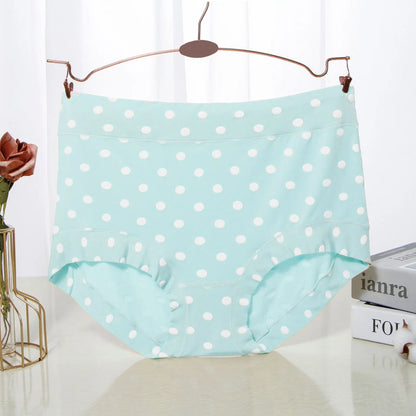 Modal Large size Panties for fat Lady Fashion Polka dot briefs High waist wide leg boyshorts cotton crotch underpants