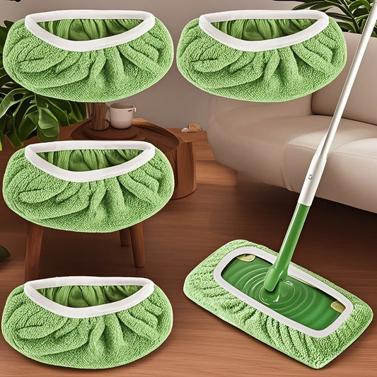 4 Reusable Mop Pads with High Water Absorption and Ultra-Fine Fiber