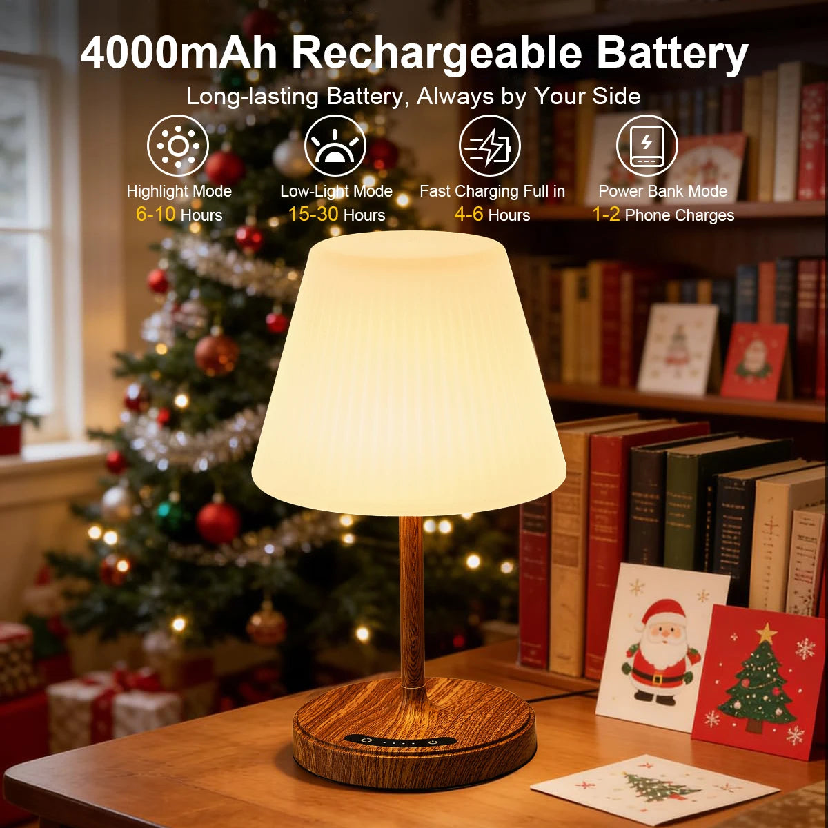 Shower Lamp Bathroom Lamp for Inside Shower Bathtub, USB Rechargeable Cordless Lamp Small Relaxing Spa Night Lamp for Bathroom