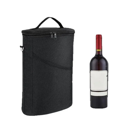 -Wine Bottle Bag Soft Cooler Wine Bottle Insulated Bag For Wine Thermal Outdoor Bag For Travel Carrier Tote Wine Glass