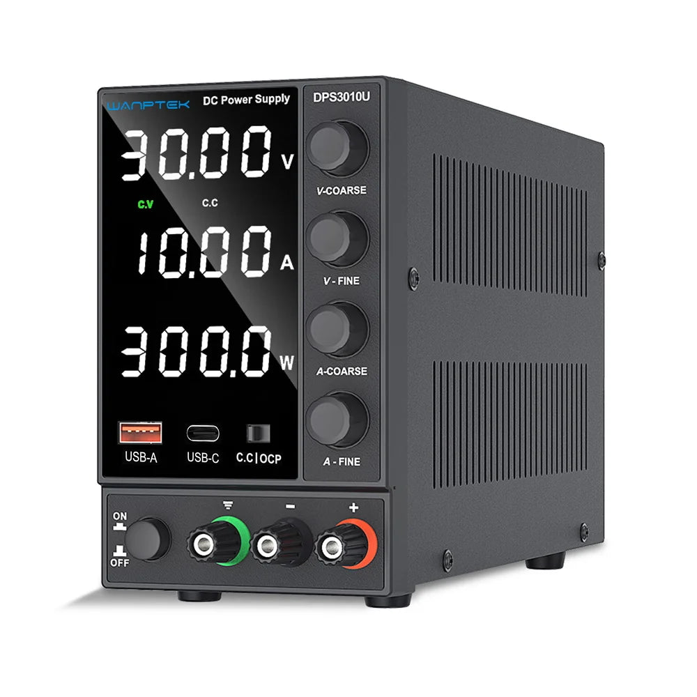 Wanptek Adjustable DC Power Supply 30V 10A LED Lab Bench Power Source Stabilized Switch Power Supply Voltage Regulator 60V 5A