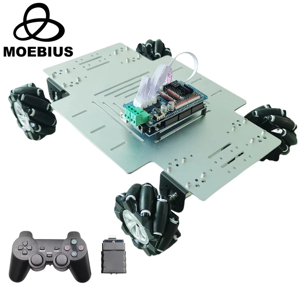 15kg Load 4WD 80mm Mecanum Wheel Robot Car Chassis Kit with DC 12V Encoder Motor for Arduino Raspberry Pi DIY Project STEM Toy