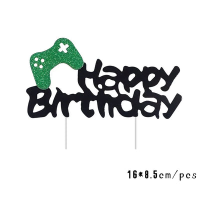 GamePad Cake Topper Happy Birthday Wedding Game on Kids Boys Party Baby Shower Cupcake Toppers Decoration Baking Supplies DIY