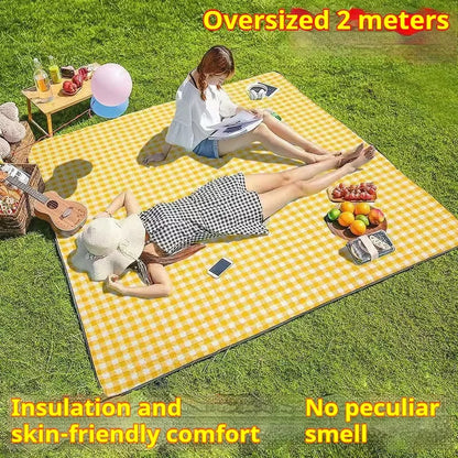Waterproof Non-woven Fabric Picnic Mat, Portable Moisture Resistant Beach Mat for Outdoor Camping Travel