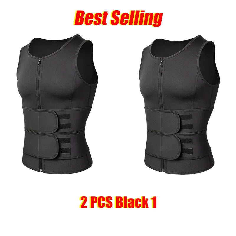 Men Waist Trainer Sauna Vest Fitness Corset Abdomen Slimming Body Shaper Belly Reducing Shapewear Burn Fat Shirt Trimmer Belt
