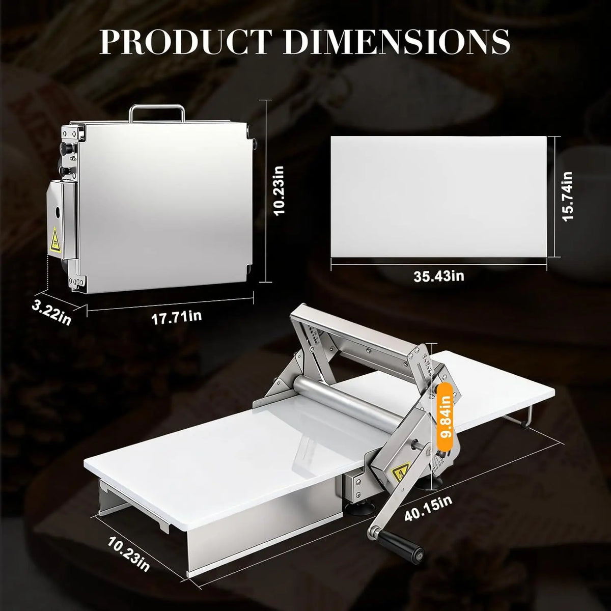 Folding Manual Dough Sheeter Roller Machine Adjustable Thickness Stainless Steel Laminator for Bakery Croissant Pizza Puff