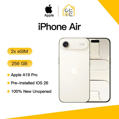 Apple iPhone Air Original Unlocked A19 Pro Chip 6.5" Super Retina XDR OLED 48MP Dual Camera 5G Global Version IP68 iOS 2*eSIM