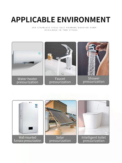 Acarps Automatic Booster Pump 25L/min 100W 24V Home Shower Water Heater Added Water Pressure Permanent Magnet Smart Silent Pump