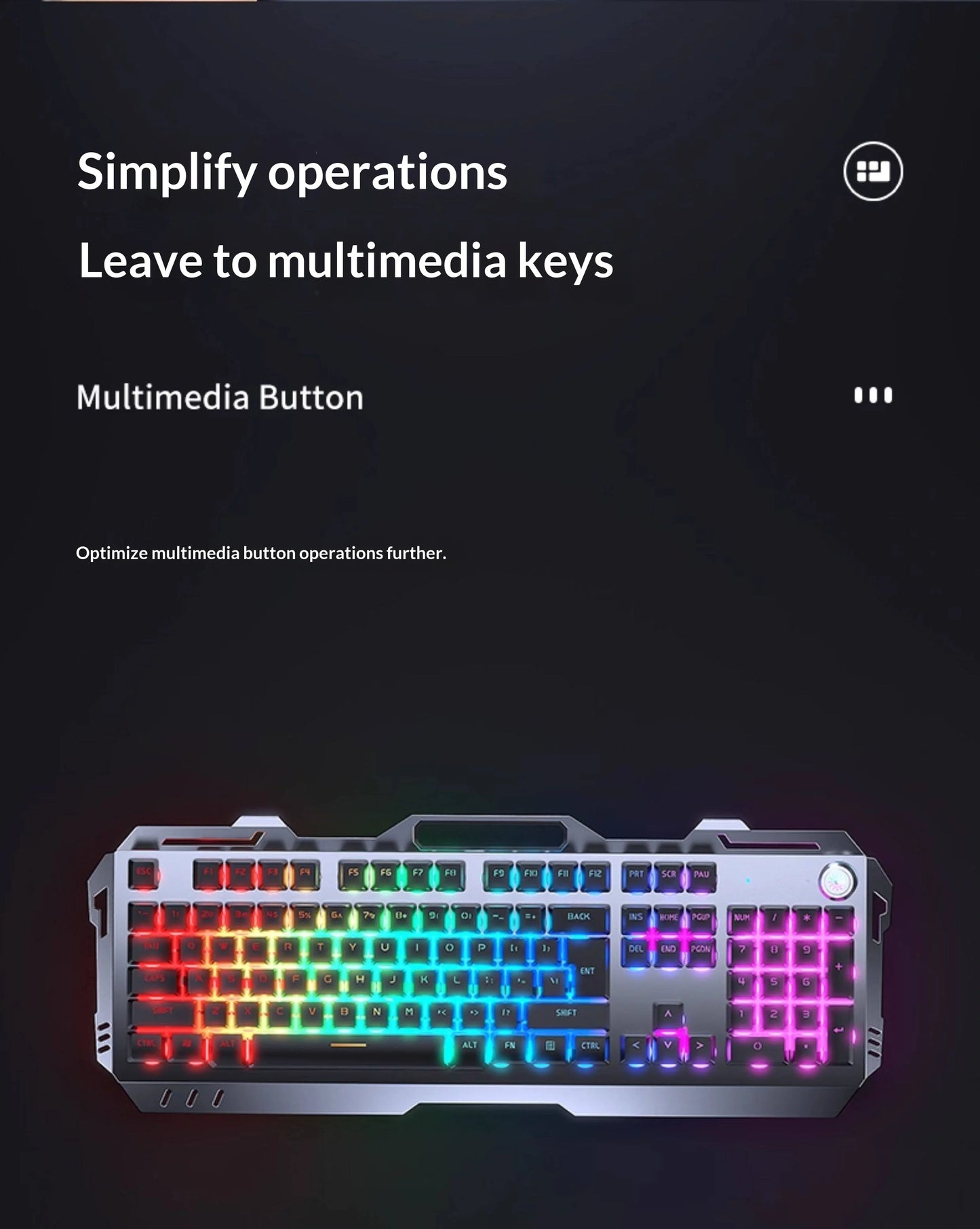 Qianxingzhe Wireless Keyboard Mouse Set Mechanical Feel Rechargeable Rgb Backlit Wrist Rest Multifunctional Knob Gaming For Pc
