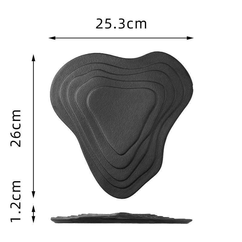 Ceramic Dining Plate Irregular Terraced Solid Color Dessert Snack Sushi Plates Molecular Cooking Tableware Commercial Tableware