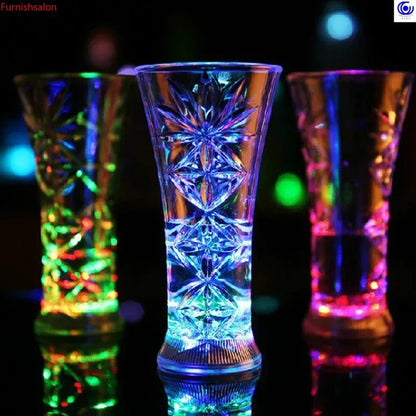 LED Luminous Beer Mug Flash Drinking Cup Color Changing Whiskey Glass Luminous Drinkware Bar Club Birthday Party Supplies