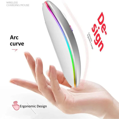 Rechargeable Silent Wireless Mouse LED Backlit Mice PC Laptop Computer Mous 2.4Ghz Receiver Bluetooth Dual Mode Optical Mice