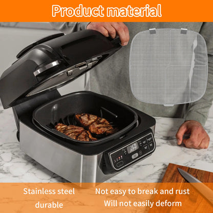 1/2Pc Stainless Steel Fine Mesh Splatter Shield Oven Grill Rack Air Fryer Basket For Ninja Foodi AG300 AG300C AG301C AG302 AG400