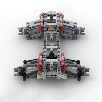 MOC 4WD Four-wheel Drive Independent Suspension Differential Chassis Steering Axle Building Blocks Tech Car Parts Toys Kids Gift