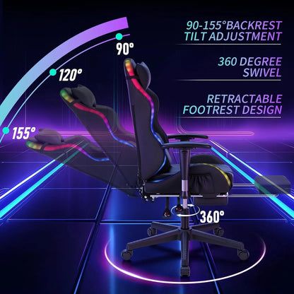#LED Gaming Chair for Kids Reclining Gaming Chairs for Teens 8-15 Computer Chair with RGB Lights Kids PC Game Chair, Customized