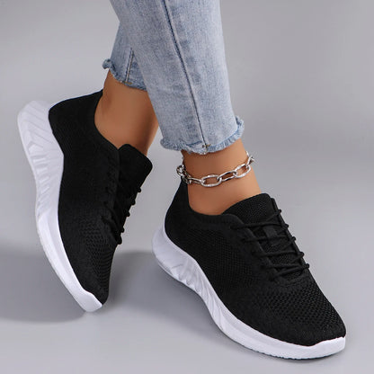 Spring new women's sports shoes, fashionable, breathable, lightweight, non-slip, wear-resistant, casual sports shoes, flat shoes