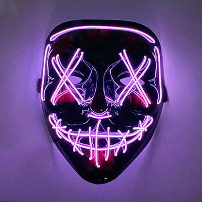 1 pcs Attractive Neon EL Wire Mask  More Colors For Choice Luminous LED Purge Mask Adult Cosplay Prop For Night Glow In The Dark
