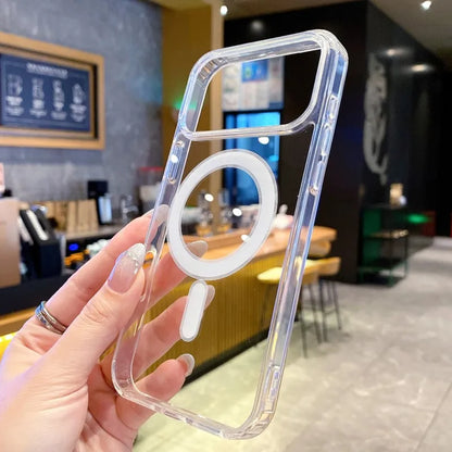 Original Clear For Magsafe Case For Apple iPhone 17 Air 16 16E 15 14 13 12 Mini 11 Pro Max Plus Magnetic Wireless Charging Cover