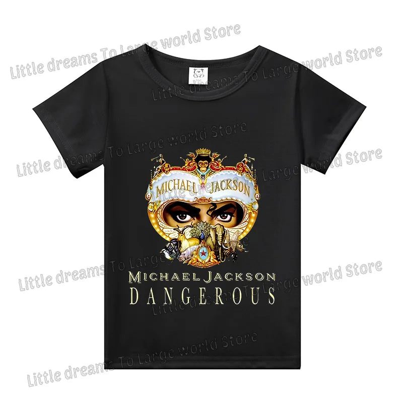 Michael Jackson T-shirt Children Clothing Singer Printed Cotton Tops Boy Girl MJ Summer Tee Shirts Casual Clothes Birthday Gift