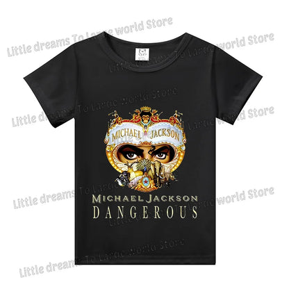 Michael Jackson T-shirt Children Clothing Singer Printed Cotton Tops Boy Girl MJ Summer Tee Shirts Casual Clothes Birthday Gift