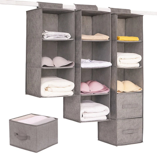 Wardrobe Hanging Storage Bag Interlayer Drawer Type Clothes Organizer Collapsible Storage Shelves Closet Organizer